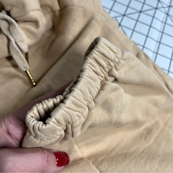 We Wore What Active Women's Classic Sweatpants Tan Sm High Rise Relaxed Joggers - Picture 12 of 14